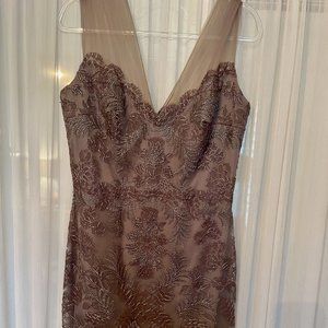 Tadashi Shoji Silver Evening Dress